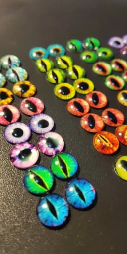 10-50PCS Glass Eyes Cabochons Round 6MM-30MM Round Dome Dragon Eye Dragon Cat Eye Toys DIY Jewelry Accessory MIX Pupil Eye Cameo
