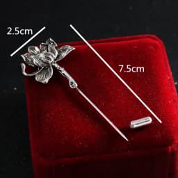 Ancient Personality Lotus Flower Brooch Shirt Lapel Pin Suit Corsage Long Needle Pins and Brooches for Women and Men Accessories