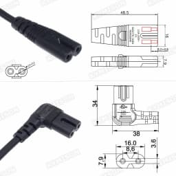 EU To IEC 320C C7 AC Power Cord Schuko CEE7/16 to C7 Firgure 8 Power Lead Cable for Samsung Philips Sony LED TV 3m/5m