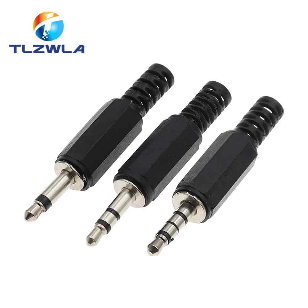 5PCS 3.5mm 1/8 "Single/Double Channel Stereo Plug Welding Type Audio Male Plug 3.5 Socket 2,3,4Section adapter connectors