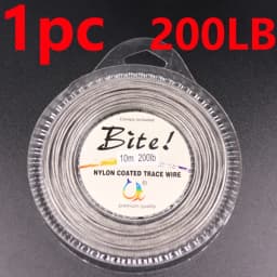 10M 7 Strands 5LB-200LB Nylon Coated Trace Wire Braided Steel Wire Leader Coating Jigging Fish Line Sea Fishing Rigs Accessories