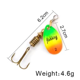 NGB Spinner Bait 3.9g 4.6g 7.4g 10.8g 15g Rotating Spinners Spoon Lures Pike Metal With Treble Hooks Fishing Lure