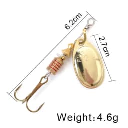 NGB Spinner Bait 3.9g 4.6g 7.4g 10.8g 15g Rotating Spinners Spoon Lures Pike Metal With Treble Hooks Fishing Lure