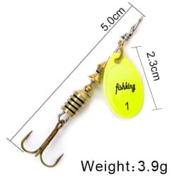 NGB Spinner Bait 3.9g 4.6g 7.4g 10.8g 15g Rotating Spinners Spoon Lures Pike Metal With Treble Hooks Fishing Lure