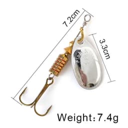 NGB Spinner Bait 3.9g 4.6g 7.4g 10.8g 15g Rotating Spinners Spoon Lures Pike Metal With Treble Hooks Fishing Lure