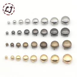 1 PACK Round Brass Dome Rivets Spike Studs Spots Nailhead Punk Rock DIY Leather Craft For Shoes Clothing Bag Garment Decoration