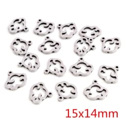 30pcs No Fade Charms 316 Stainless Steel Feather Moon Star Heart Bracelet Necklace Pendant Charms DIY Jewelry Making Findings