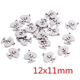 30pcs No Fade Charms 316 Stainless Steel Feather Moon Star Heart Bracelet Necklace Pendant Charms DIY Jewelry Making Findings