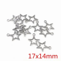 30pcs No Fade Charms 316 Stainless Steel Feather Moon Star Heart Bracelet Necklace Pendant Charms DIY Jewelry Making Findings