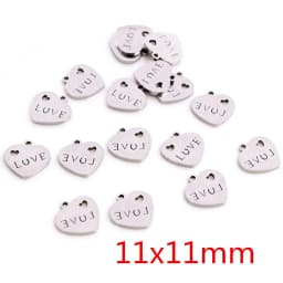 30pcs No Fade Charms 316 Stainless Steel Feather Moon Star Heart Bracelet Necklace Pendant Charms DIY Jewelry Making Findings