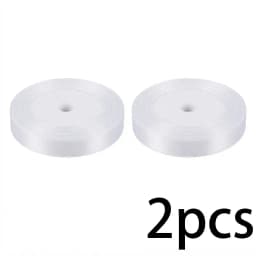 (25 Yards/Roll) White Single Face Satin Ribbon Wholesale Gift Wrapping Christmas Ribbons