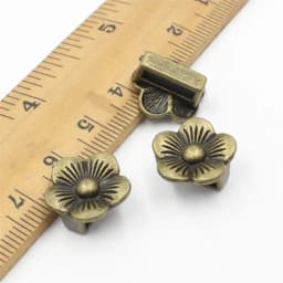 Onebeading Tibetan Silver Flower Slider Beads For Bracelet Necklace DIY Making Accessories 14x15mm Hole:Approx 3x10.5mm 30pcs