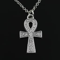 New Fashion Egyptian Ankh Life Symbol Pendants Round Cross Chain Short Long Mens Womens Silver Color Necklace Jewelry Gift
