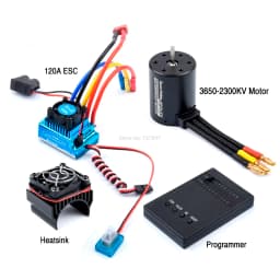 3650 2300KV / 3100KV / 3900KV / 4300KV / 5200KV Brushless Motor & 45A 60A 80A 120A ESC Combo for 1:10 RC Car Boat Part