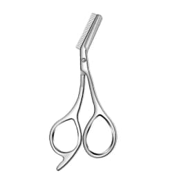 Professional Stainless Steel Eyebrow Scissors with Comb Hypoallergenic Ergonomic Two-Handed Design Precision Shaping & Grooming
