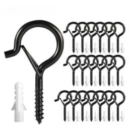 6-21PCS Hanger Hooks with Safety Buckle Windproof Screw Hooks Hanging Outdoor String Lights,Ceiling Hook Plants Christmas Lights