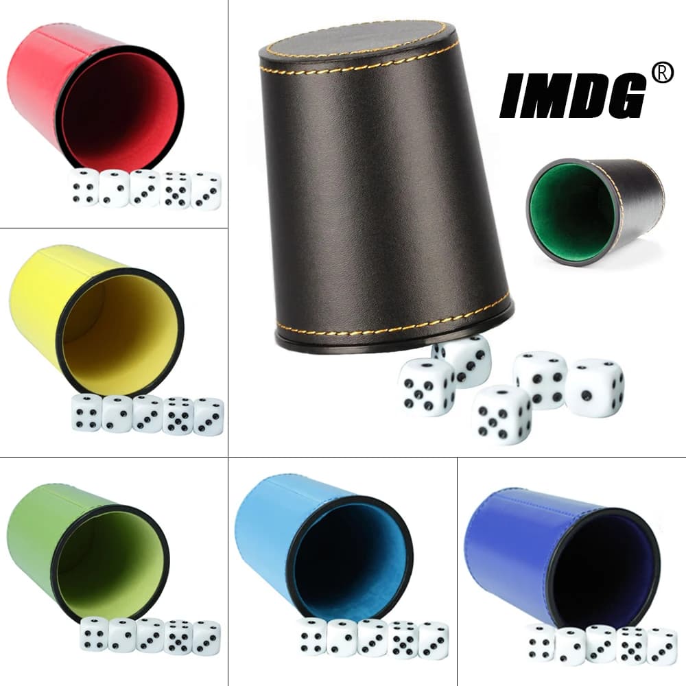 New Imitation Leather PU Trumpet Flannel Dice Cup Bar KTV Entertainment Dice Cup With Dices