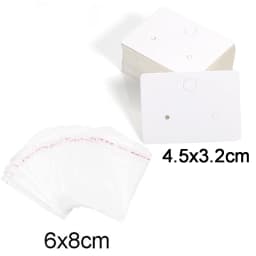 50pcs 5x9cm Kraft Paper Card with Self-Adhesive Bags Blank Cardboard Holder Tags for Long Drop Earring Jewelry Display Packaging