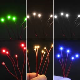DIY Micro SMD Led Lamp Wired Led 0402 0603 0805 1206 Pre-soldered Micro Litz Wired Chip 20cm 3V Railway Model Scenes 5pcs/lot