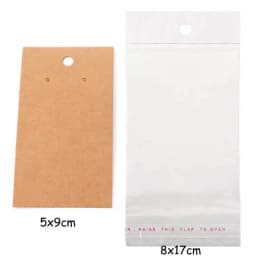 Earring Cards Necklace Display Cards with Bags 50pcs Earring Display Cards 50Pcs Self-Seal Bags Kraft Paper Tags for DIY Jewelry