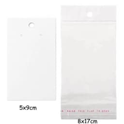 Earring Cards Necklace Display Cards with Bags 50pcs Earring Display Cards 50Pcs Self-Seal Bags Kraft Paper Tags for DIY Jewelry