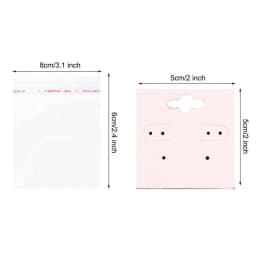 Earring Cards Necklace Display Cards with Bags 50pcs Earring Display Cards 50Pcs Self-Seal Bags Kraft Paper Tags for DIY Jewelry