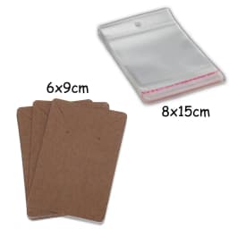 Earring Cards Necklace Display Cards with Bags 50pcs Earring Display Cards 50Pcs Self-Seal Bags Kraft Paper Tags for DIY Jewelry