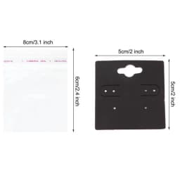 Earring Cards Necklace Display Cards with Bags 50pcs Earring Display Cards 50Pcs Self-Seal Bags Kraft Paper Tags for DIY Jewelry