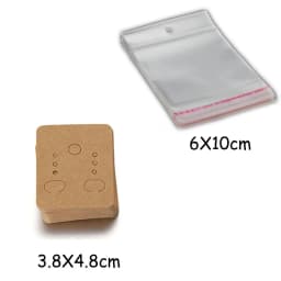 Earring Cards Necklace Display Cards with Bags 50pcs Earring Display Cards 50Pcs Self-Seal Bags Kraft Paper Tags for DIY Jewelry