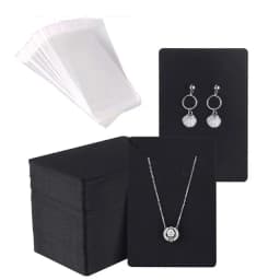 Earring Cards Necklace Display Cards with Bags 50pcs Earring Display Cards 50Pcs Self-Seal Bags Kraft Paper Tags for DIY Jewelry