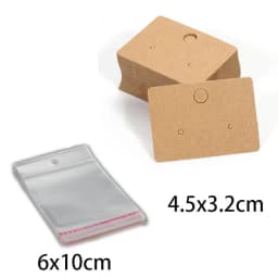 Earring Cards Necklace Display Cards with Bags 50pcs Earring Display Cards 50Pcs Self-Seal Bags Kraft Paper Tags for DIY Jewelry
