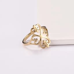 COOLTIME Geometric Filigree Flower Rings for Women Stainless Steel Vintage Four-leaf Clover Ring Birthday Jewelry Gift Wholesale