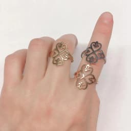 COOLTIME Geometric Filigree Flower Rings for Women Stainless Steel Vintage Four-leaf Clover Ring Birthday Jewelry Gift Wholesale