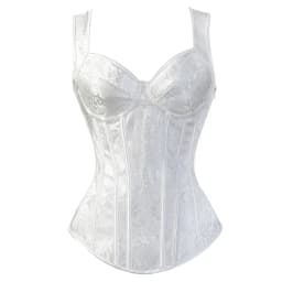 Women Corset with Straps Black Overbust Corset Plus Size Floral Jacquard Corset Zipper Top Gothic Steampunk Corset Bustier