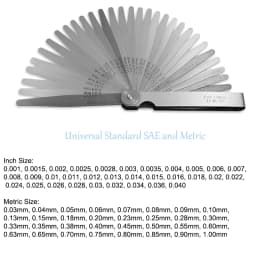 32/26/25/20 Blades Feeler Gauge Metric Gap Filler 0.02-1MM / 0.0008-0.040 INCH Gage Measurement Tool for Engine Valve Adjustment