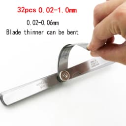 32/26/25/20 Blades Feeler Gauge Metric Gap Filler 0.02-1MM / 0.0008-0.040 INCH Gage Measurement Tool for Engine Valve Adjustment