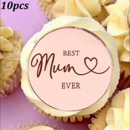 10pcs/5pcs Happy Mother's Day Cupcake Toppers Best Mum Ever Cake Toppers for Mother's Day Celebration Baking Supplies