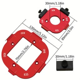 2Pcs Aluminum Alloy Radius Jig Templates - Woodworking Router Corner Radius Set - Quick-Switch Arc Cutting Guide