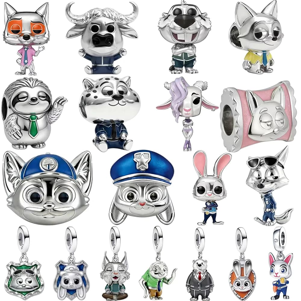 2026 Potdemiel Rabbit Zoo Character 925 Sterling Silver Beads Charm Fit Original Bracelet Keychain DIY Jewelry Gift for Women