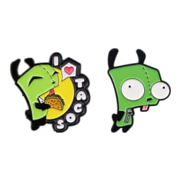 2-6pcs/Set Cartoon Anime Characters Enamel Pin Funny Alien Cute Raccoon Woman Brooches Badges Metal Collar Pins Jewelry Fan Gift