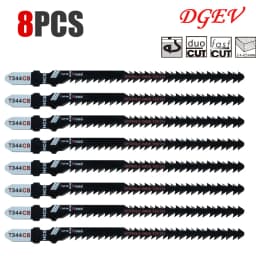 Double-Sided Jigsaw Blades 4/8-Pack T344Cb for Efficient Curved Cutting, Wood & Plastic Saber Saw Blades Set for Diyers & Carpen