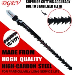 Double-Sided Jigsaw Blades 4/8-Pack T344Cb for Efficient Curved Cutting, Wood & Plastic Saber Saw Blades Set for Diyers & Carpen
