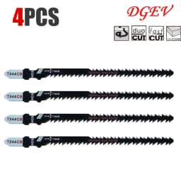 Double-Sided Jigsaw Blades 4/8-Pack T344Cb for Efficient Curved Cutting, Wood & Plastic Saber Saw Blades Set for Diyers & Carpen