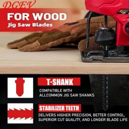 Double-Sided Jigsaw Blades 4/8-Pack T344Cb for Efficient Curved Cutting, Wood & Plastic Saber Saw Blades Set for Diyers & Carpen