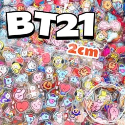 100 Pieces of 1/2cm Mini BT21 Acrylic Board DIY Decorations for Fridge Magnets Phone Case Materials Anime Cartoon Gifts and Toys