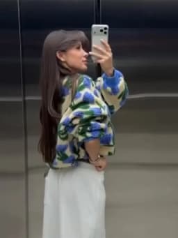 Cute Dreamy Flower Plush Jacket Chic Oversized Long Sleeves Zip Up Fleece Coat 2026 Casual High Street Women's Clothes