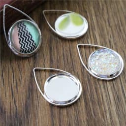 20pcs 12mm Inner Size Silver Gold Plated Black Rhodium Brass Material Simple Cabochon Base Cameo Setting Charms Pendant Tray