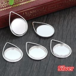 20pcs 12mm Inner Size Silver Gold Plated Black Rhodium Brass Material Simple Cabochon Base Cameo Setting Charms Pendant Tray