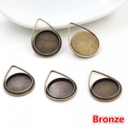 20pcs 12mm Inner Size Silver Gold Plated Black Rhodium Brass Material Simple Cabochon Base Cameo Setting Charms Pendant Tray