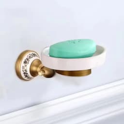 Antique Brushed Solid Brass Bathroom Accessories Sets European Porcelain Bathroom Hardware Sets Ceramic Retro Bathroom Products